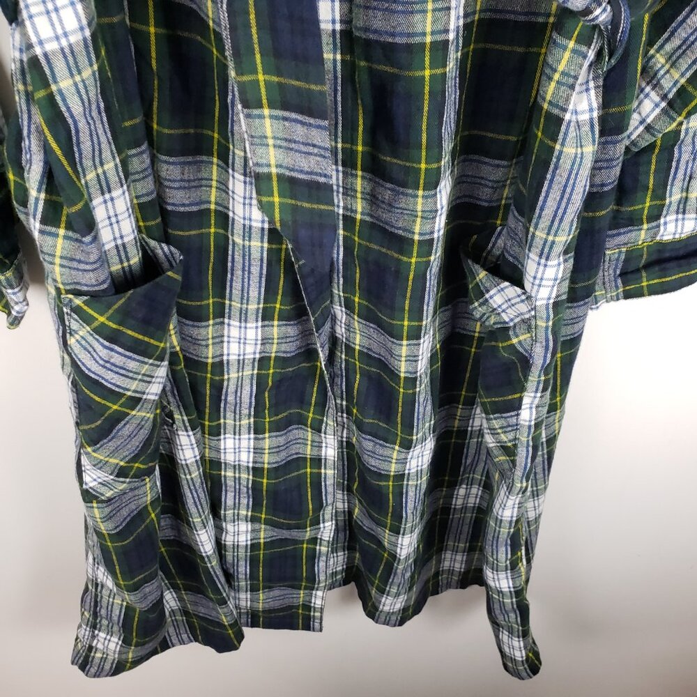 LL Bean Mens XL Gordon Dress Tartan Cotton Flannel Bath Robe Lounge Plaid Cabin - Picture 4 of 7